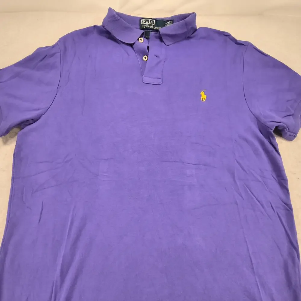 Polo by Ralph Lauren Short Sleeve Collared Polo Shirt Mens Size Medium M Purple